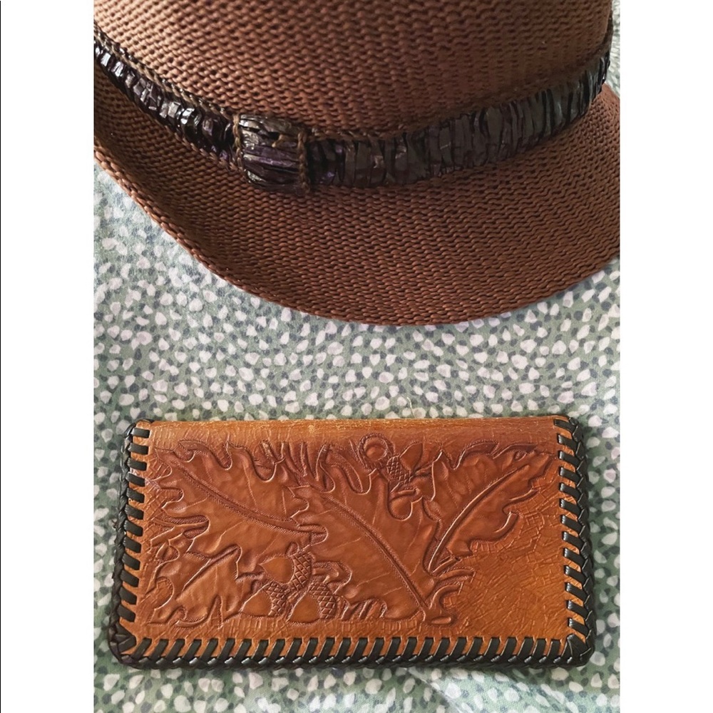 Autumn Leather Vintage Check Wallet